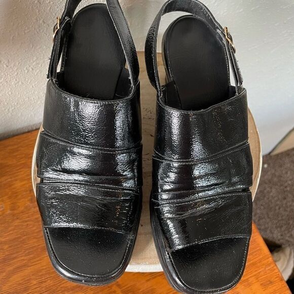 Power Sole Black Sling Back Heels Size 38 EUC - Picture 4 of 8